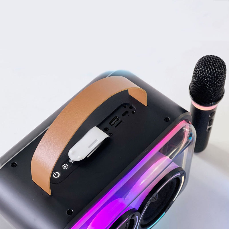 Premium RGB Bluetooth Karaoke Speaker - Portable Wireless Stereo with Colorful LED Lights