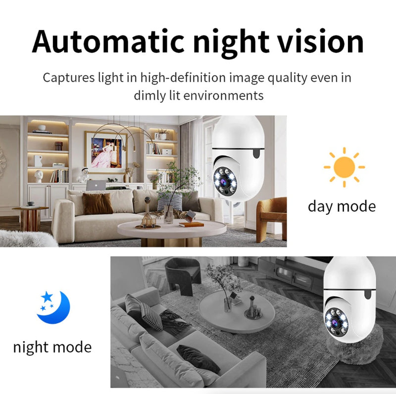 1080P IP E27 Light Bulb Camera Wi-Fi IR Night Smart Home Wireless Security