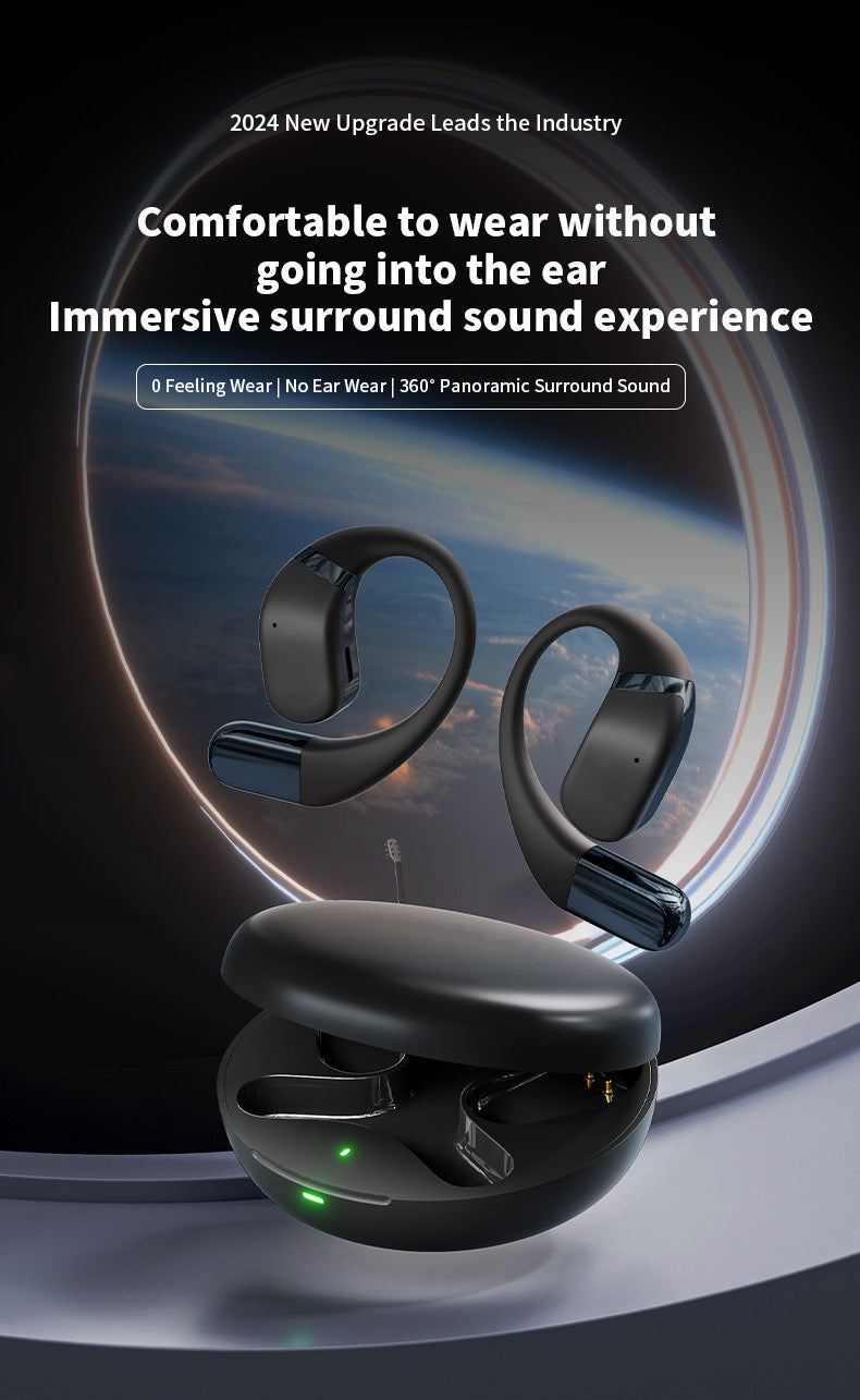 Wireless Bluetooth Sports Headset - Waterproof Ear Hook Design with 8-Hour Battery