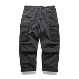 Japanese Military-Inspired Cargo Overalls - Loose Fit Tactical Pants with Oversized Pockets