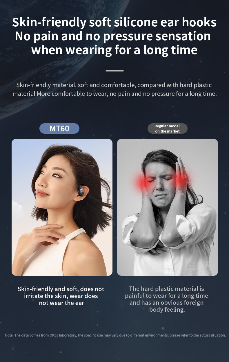 Wireless Bluetooth Sports Headset - Waterproof Ear Hook Design with 8-Hour Battery