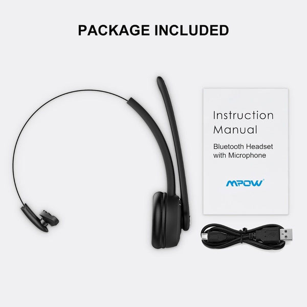 Professional Bluetooth Wireless Headset with Microphone - 13 Hour Battery Life