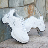 Four-Wheeled TikTok Roller Shoes - Adjustable Pulley Skates for Men and Women