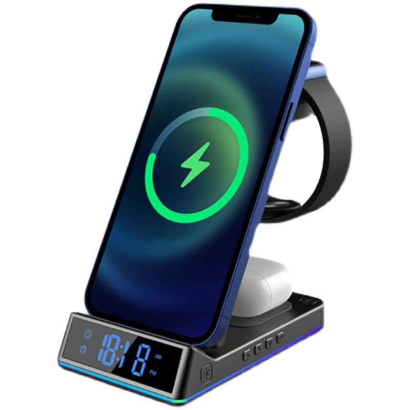 5-in-1 Wireless Charging Station with Digital Clock & Headset Stand