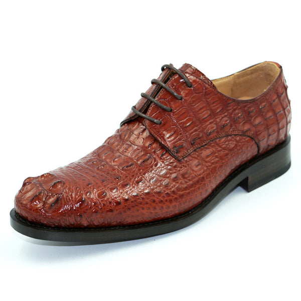 Premium Men's Handcrafted Crocodile Leather Oxford Shoes - Goodyear Welted Dress Shoes