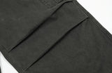 Men's Cotton Cargo Overalls - Pleated Drawstring Straight Leg Pants