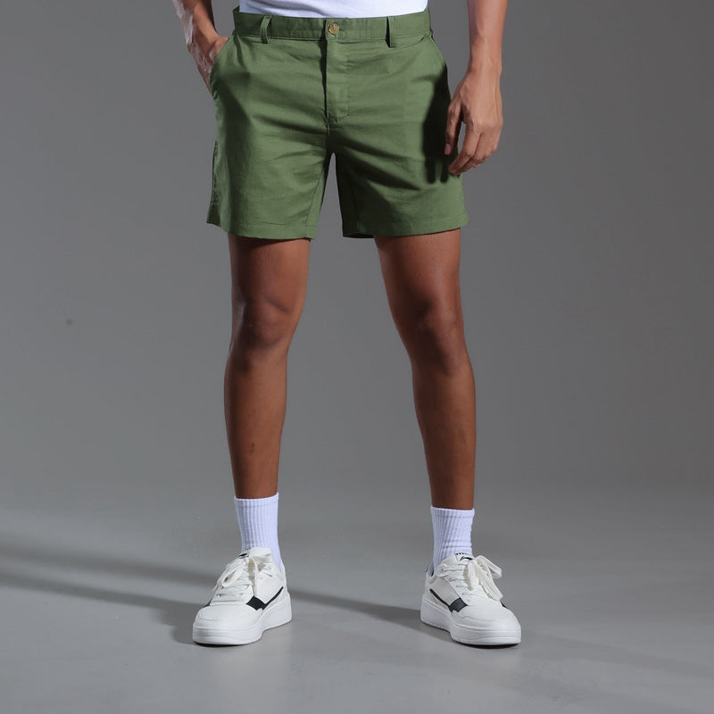 Comfortable Linen Cotton Casual Shorts - Breathable Summer Pants for Men