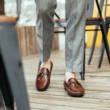 Sophisticated British Handcrafted Leather Slip-On Loafers - Genuine Cowhide Tassel Shoes