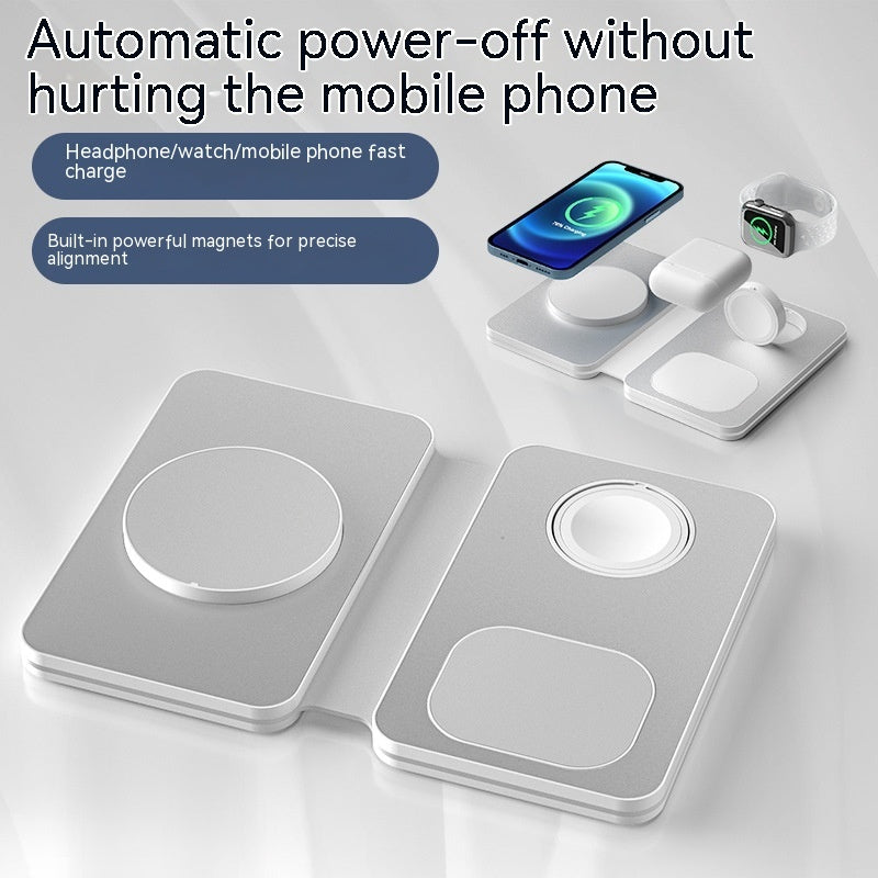 Premium 3-in-1 Foldable Wireless Charging Station - Aluminum Alloy Design