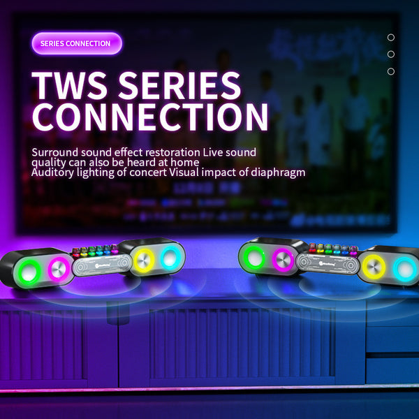 Luminous RGB Gaming Bluetooth Speaker - Wireless E-Sports Audio with Colorful LED Lights