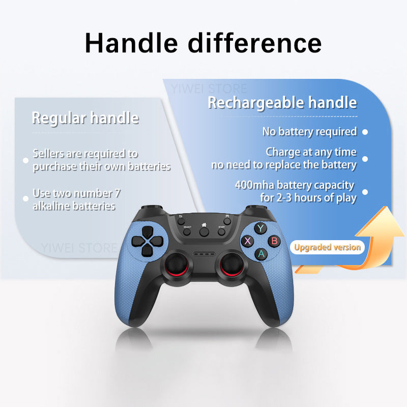 Wireless 4K Gaming Console X2 Blue - Complete Gaming System with Dual Controllers