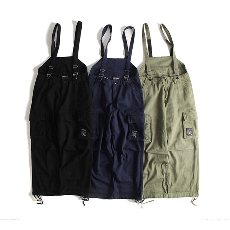 Relaxed Fit Denim Overalls - Vintage Style Workwear