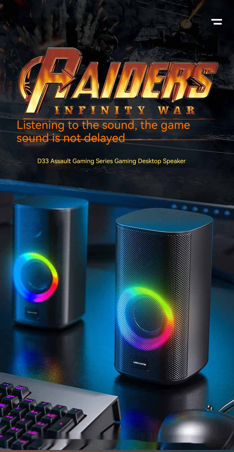 Premium Gaming RGB Desktop Bluetooth Speaker - Dual Stereo Sound System