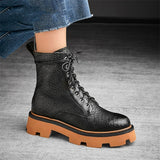 Premium Men's Vintage British Style Heightening Fashion Boots - Genuine Sheepskin with Side Zipper