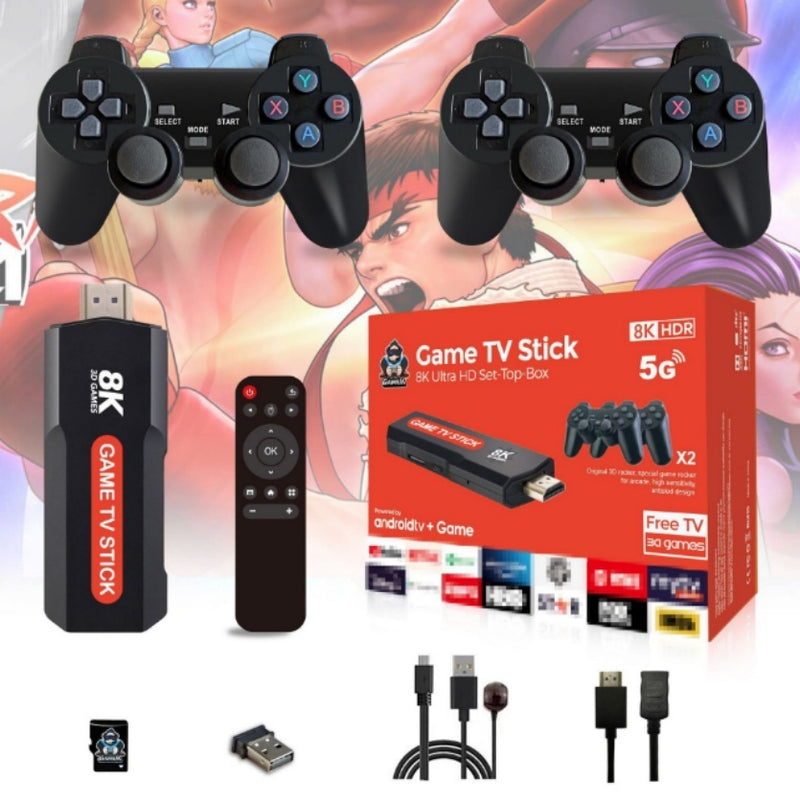 Retro Gaming Paradise - 32GB Wireless HDMI Game Console with Dual Controllers