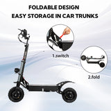 High-Performance 6000W Electric Scooter with Seat - 50MPH Speed & 50 Mile Range