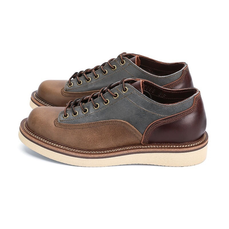Premium Retro Casual Low-Top Leather Shoes - Thick Sole Breathable All-Match Design