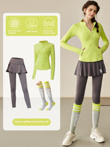 Premium Women's Athletic Yoga Set - Long Sleeve Running & Tennis Suit