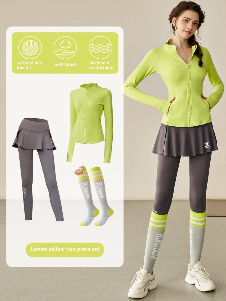 Premium Women's Athletic Yoga Set - Long Sleeve Running & Tennis Suit