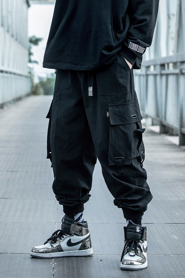 Versatile Cotton Cargo Harem Pants - Loose Fit Military Style Trousers for Men
