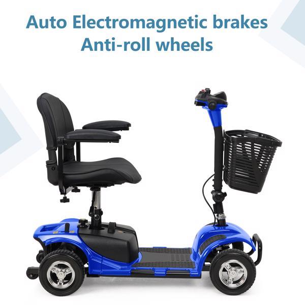 Foldable 4-Wheel Mobility Scooter - Extended Battery Range for Seniors & Adults
