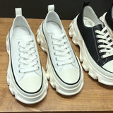 Men's Lace-Up Platform Shoes - Stylish Elevator Sneakers with 5cm Heel