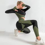 Premium 3-Piece Seamless Yoga Set - High-Performance Activewear Collection