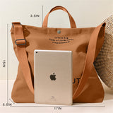 Stylish Black Canvas Tote Bag - Large Capacity Women's Shoulder Bag