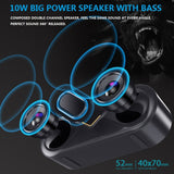 Premium Wireless Bluetooth Speaker - 6W Dual Speakers with 6H Playtime