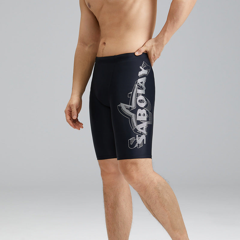 Breathable Brocade Men's Swimming Trunks - Quick Dry Nylon Swimwear