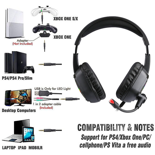 Professional Gaming Headset with 3D Surround Sound & Active Noise Cancellation