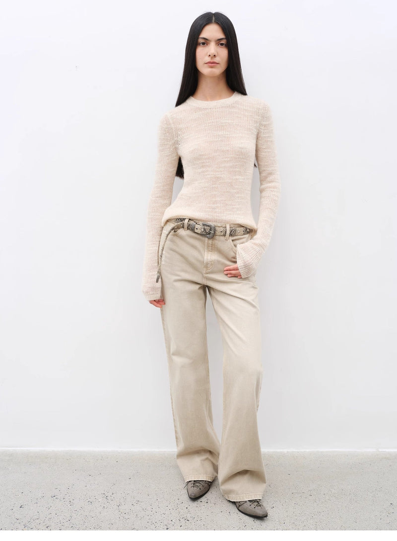 Retro All-Season Slim-Fit Versatile Floor-Length Washed Flared Jeans