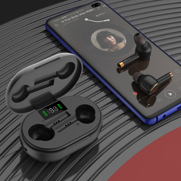 Wireless Bluetooth 5.0 Sports Earbuds with 15M Range & Battery Display - Premium Sound Quality