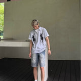 Vintage Denim Cowboy Shorts - Unisex Mid-Rise Blue Jeans for Men & Women