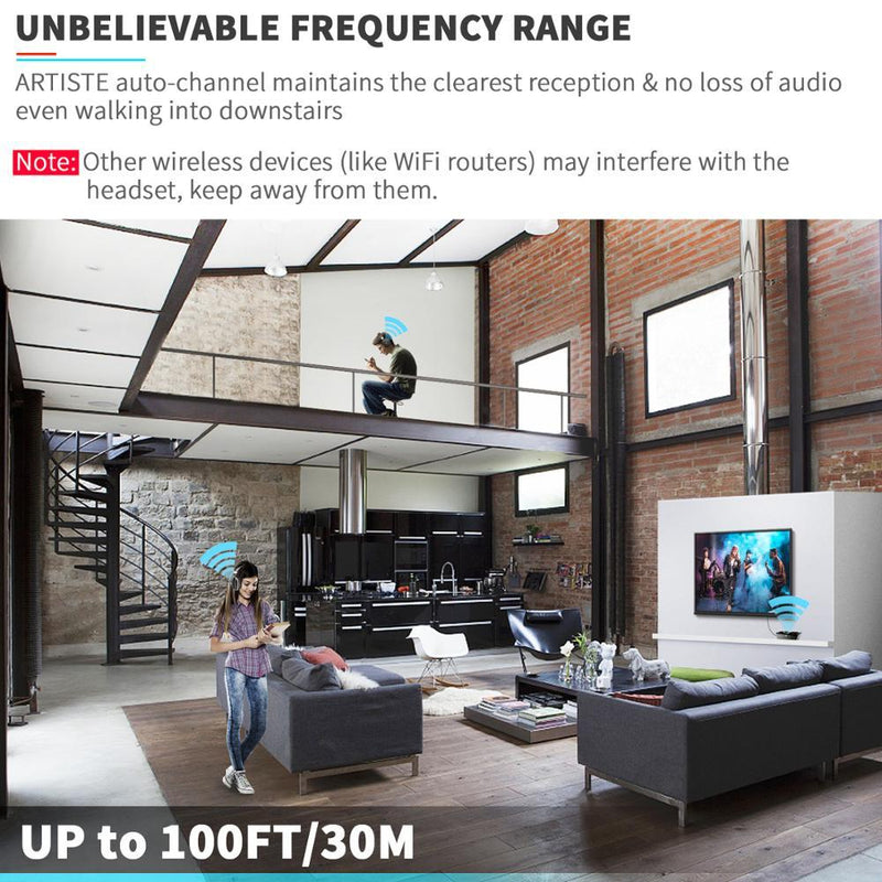 Premium Wireless TV Headphones - High-Quality Bass Audio Experience