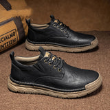 Premium Men's Vintage Business Casual Leather Shoes - Autumn Winter Collection