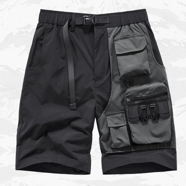 Stylish Patchwork Men's Shorts with Multiple Pockets - Casual Leisure Wear