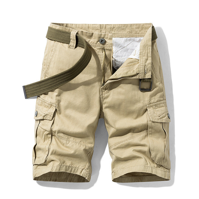 Retro Multi-Pocket Cotton Shorts - Casual Straight Fit Summer Shorts for Men