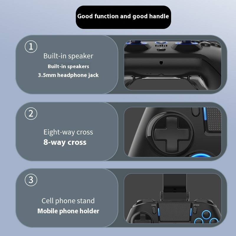 Professional Bluetooth Gaming Controller - S4 Wireless Gamepad with Force Feedback