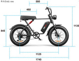 High-Performance 20" Electric Fat Tire Bike - 48V 1000W Motor, 70KM Range