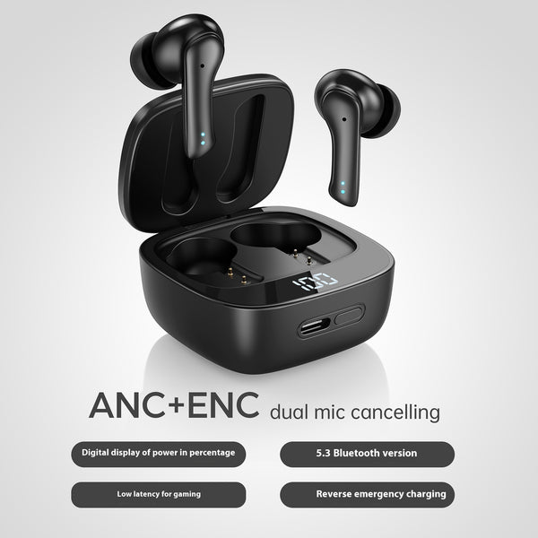 Advanced Wireless Bluetooth Headset XY16 - ANC ENC Noise Reduction with Dual Camera & Digital Display