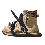 Adjustable Double-Board Ski Boots - Portable Outdoor Winter Sports Footwear with Zinc Alloy Buckles