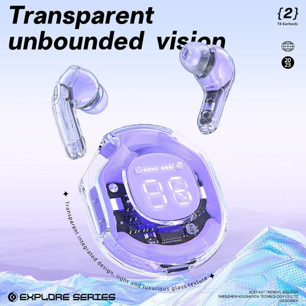 T8 Bluetooth 5.3 Wireless Earbuds - Gaming Sport Headphones with Noise Reduction & Touch Control