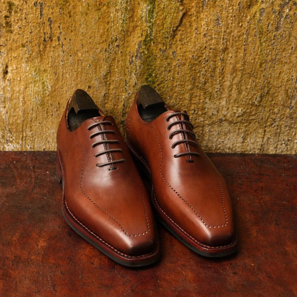 Sophisticated Vintage Leather Oxford Shoes - Handcrafted Business Footwear