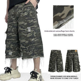 Men's Camouflage Wide Leg Cargo Shorts - Summer Casual Workwear
