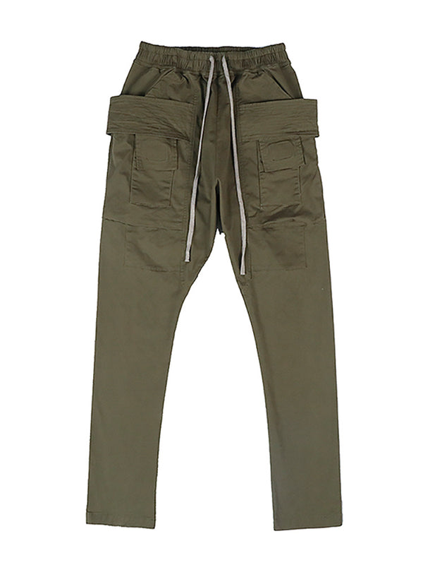 Versatile Cotton Canvas Cargo Overalls - Men's Straight-Leg Workwear