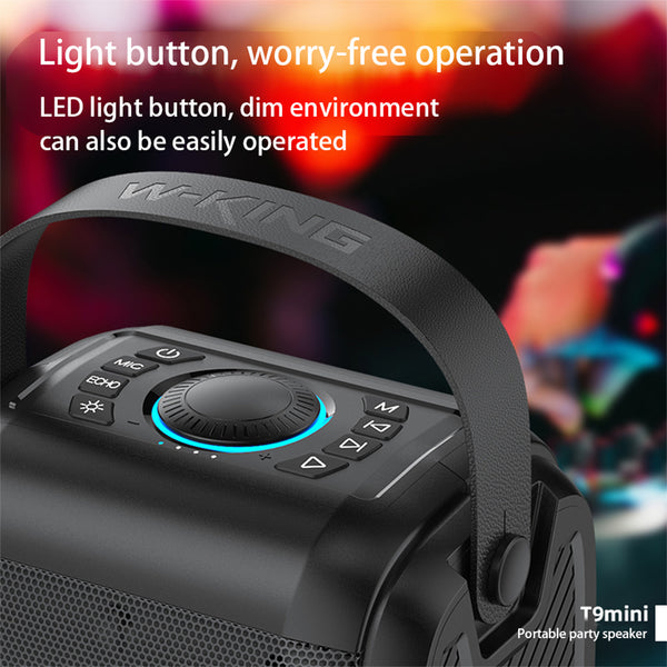 Wireless Bluetooth Speaker with LED Light Ring - Portable Full Frequency Audio System