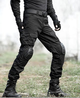 Black Python Tactical Combat Pants with Reinforced Knee Protection