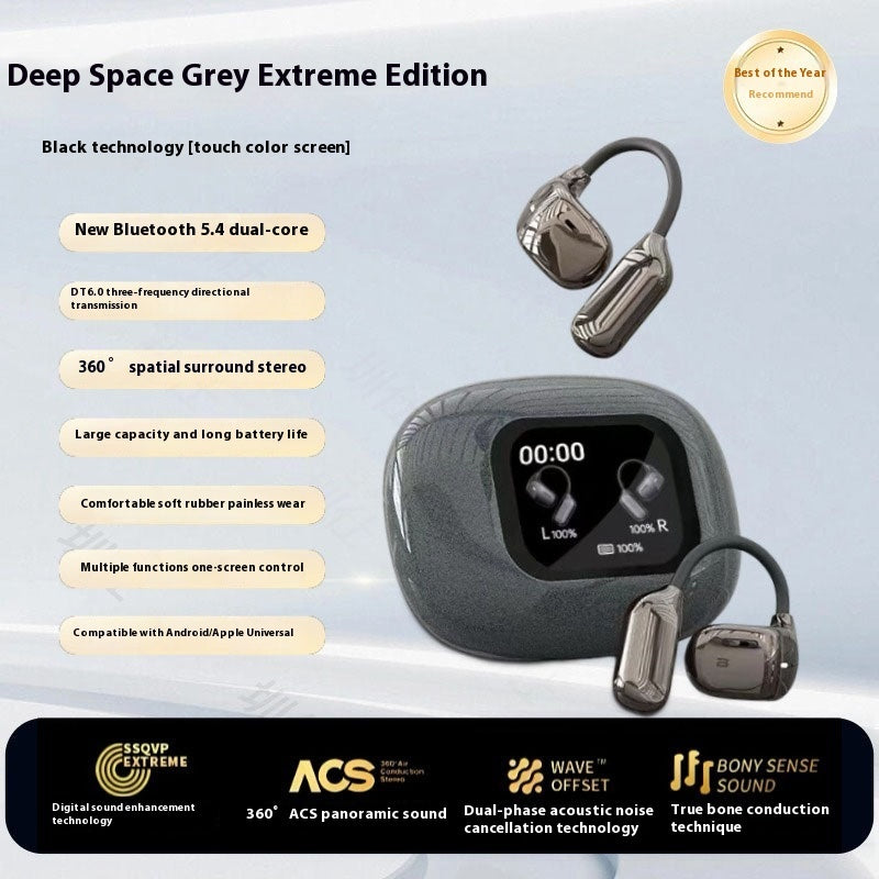 Advanced Wireless Sports Earbuds with Full-Color Touch Screen Display