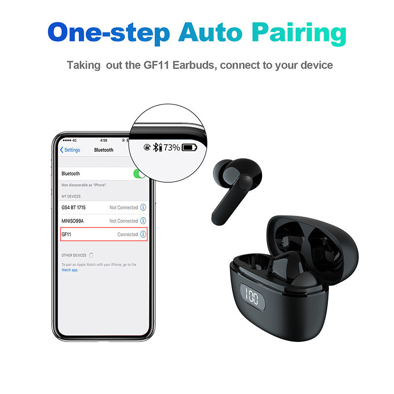 Wireless Bluetooth 5.0 Earbuds with Digital Display - Premium Stereo Sound & 4.5H Playtime